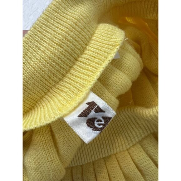 Vintage Women's XS Small High Waisted butter Yellow Accordion Pleated Midi Skirt - Picture 9 of 16